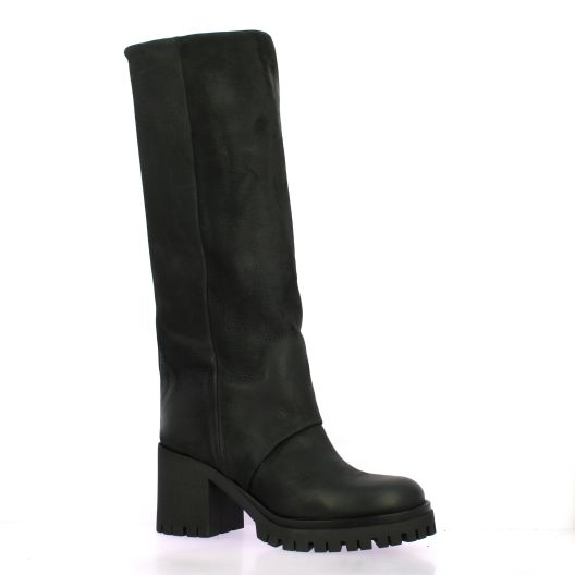 Stm Bottes cuir nubuck noir