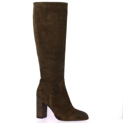 Gianni crasto Bottes cuir velours marron