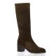 Gianni crasto Bottes cuir velours marron