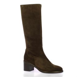 Gianni crasto Bottes cuir velours marron