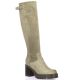 Spaziozero Bottes cuir velours taupe