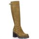 Spaziozero Bottes cuir velours camel