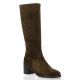 Gianni crasto Bottes cuir velours marron