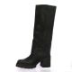 Stm Bottes cuir nubuck noir
