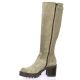 Spaziozero Bottes cuir velours taupe