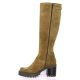 Spaziozero Bottes cuir velours camel