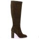 Gianni crasto Bottes cuir velours marron