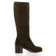 Gianni crasto Bottes cuir velours marron
