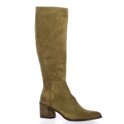 Gianni crasto Bottes cuir velours camel