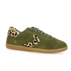 Step Baskets cuir velours kaki/leo Step Baskets cuir velours kaki/leo
