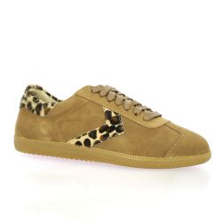 Step Baskets cuir velours camel/leo