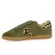 Step Baskets cuir velours kaki/leo