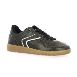 Verbenas Baskets cuir laminé noir