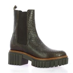 Reqins Boots cuir python marron