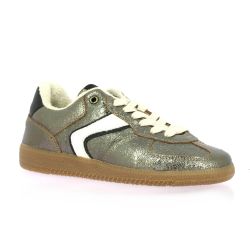 Verbenas Baskets cuir laminé plomb