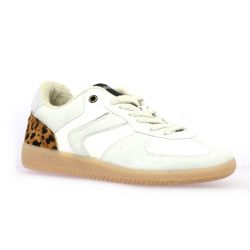 Verbenas Baskets velours blanc/léopard
