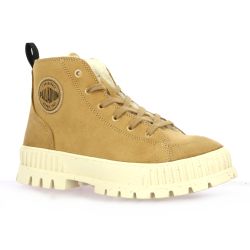 Palladium Baskets cuir velours camel