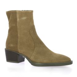 Pao Boots cuir velours taupe