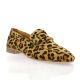 Coco abricot Mocassins cuir velours leopard