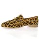 Coco abricot Mocassins cuir velours leopard