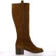 Maroli Bottes cuir velours cognac