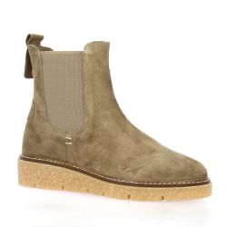 Coco abricot Boots cuir velours taupe