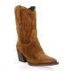 Gaia Boots cuir velours havane
