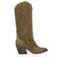 Gaia Bottes cuir velours fango