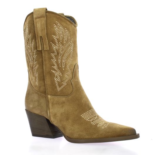 Gaia Boots cuir velours vison