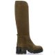 Pao Bottes cuir velours taupe