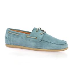 Belang Mocassins cuir velours bleu jean