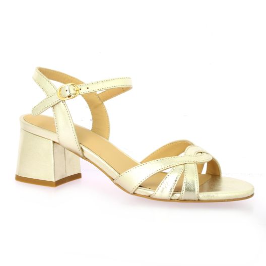 Vidi studio Nu pieds cuir laminé or