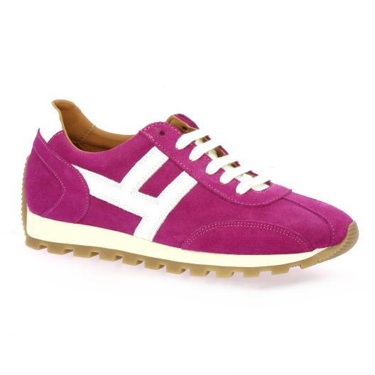 Belang Baskets cuir velours fushia