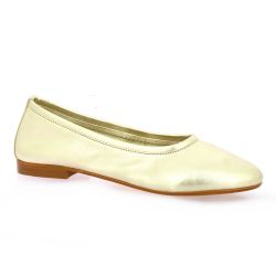 Reqins Ballerines cuir laminé platine