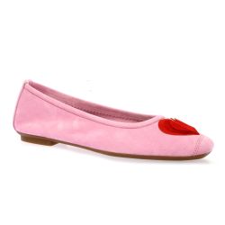 Reqins Ballerines cuir velours rose/rouge
