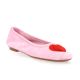 Reqins Ballerines cuir velours rose/rouge