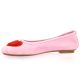 Reqins Ballerines cuir velours rose/rouge