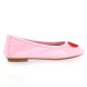Reqins Ballerines cuir velours rose/rouge