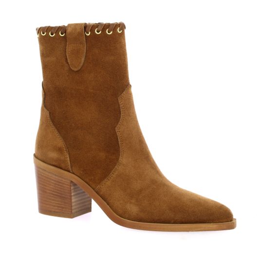 Spaziozero Boots cuir velours cognac