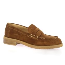 Spaziozero Mocassins cuir velours cognac