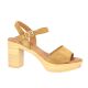Eva frutos Nu pieds cuir velours camel