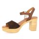 Eva frutos Nu pieds cuir velours marron