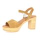 Eva frutos Nu pieds cuir velours camel
