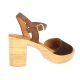 Eva frutos Nu pieds cuir velours marron