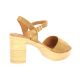Eva frutos Nu pieds cuir velours camel