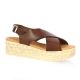 Eva frutos Nu pieds cuir marron