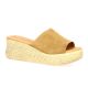 Eva frutos Nu pieds cuir velours camel