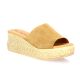 Eva frutos Nu pieds cuir velours camel