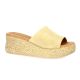 Eva frutos Nu pieds cuir velours beige