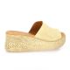 Eva frutos Nu pieds cuir velours beige